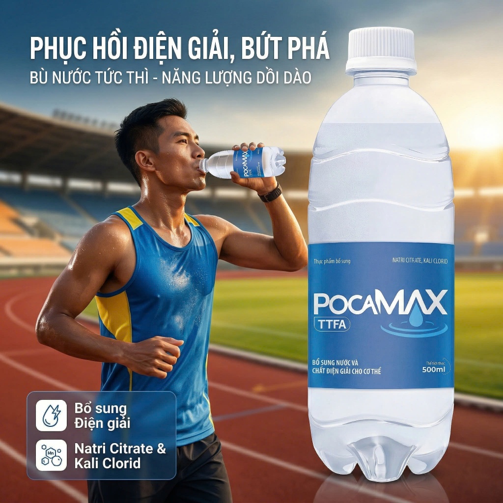 Nước Uống Bù Điện Giải POCAMAX 500ml Thùng 24 Chai - Bổ Sung Nước, Muối Khoáng Nhanh Cho Người Vận Động, Chơi Thể Thao