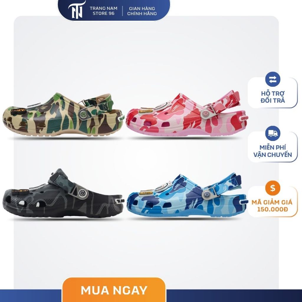[ Hàng Best ] Dép Cro.cs Clog Classic x Bape Clog ABC Camo Bape ss2025 full hộp