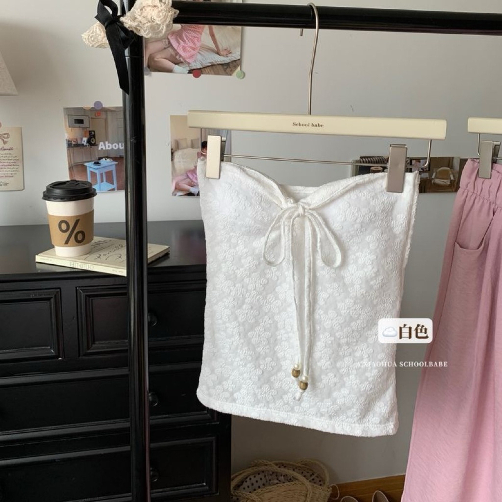 [ Order 7-15n] Set Áo Quây Nơ Kèm Chân Váy Hoa Cúc Hoạ Mi Dáng Dài❤️