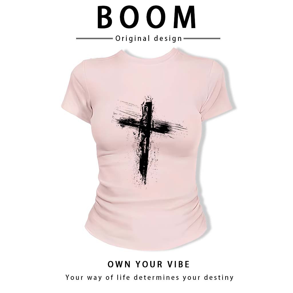 BOOM🔥 Áo Baby Tee Nữ Cotton Ôm Body-Áo Thun Ngắn Tay Y2K In Hình Phong Cách Mới Mùa Hè, Ôm Cổ Tròn Hàng Đầu phong cá #14