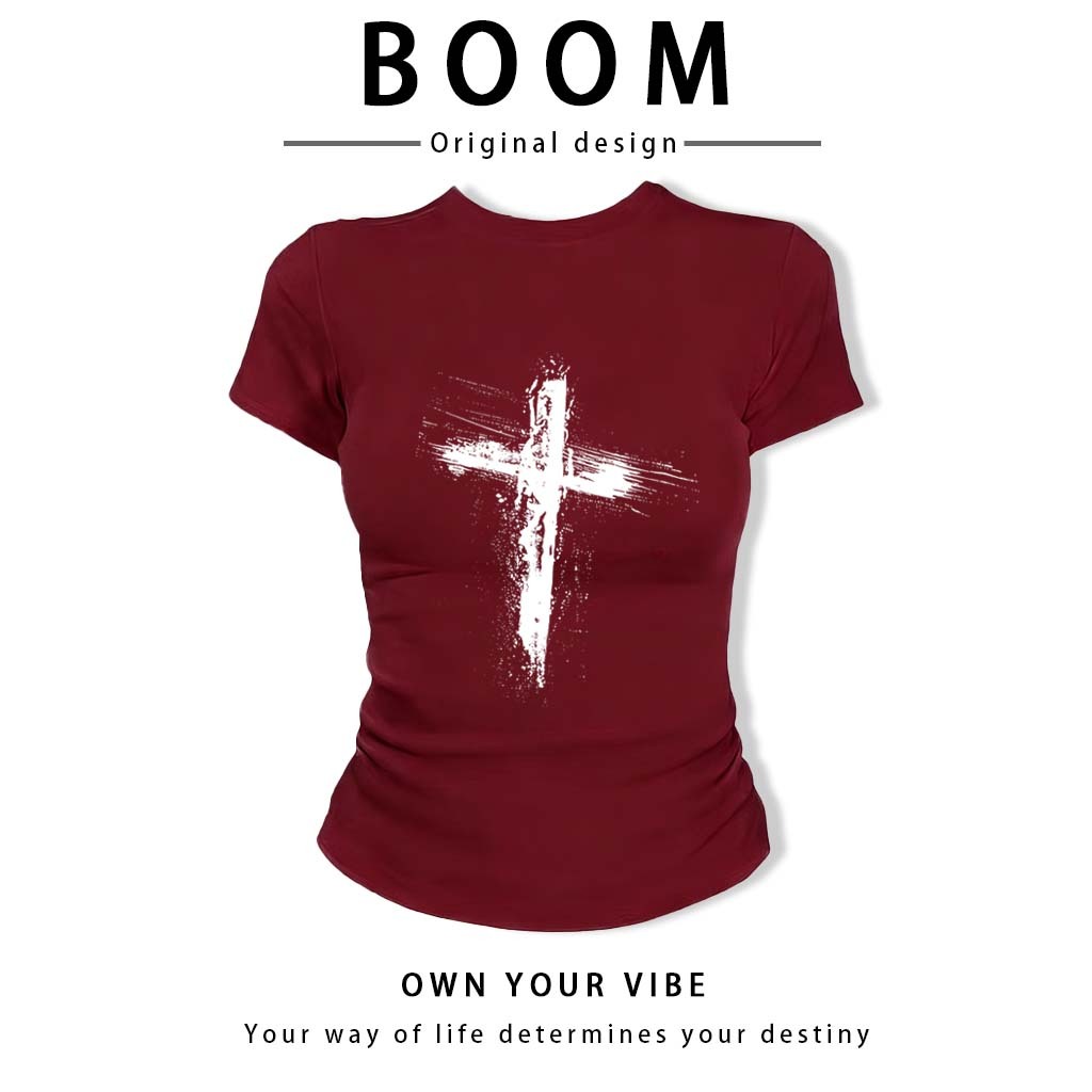 BOOM🔥 Áo Baby Tee Nữ Cotton Ôm Body-Áo Thun Ngắn Tay Y2K In Hình Phong Cách Mới Mùa Hè, Ôm Cổ Tròn Hàng Đầu phong cá #14