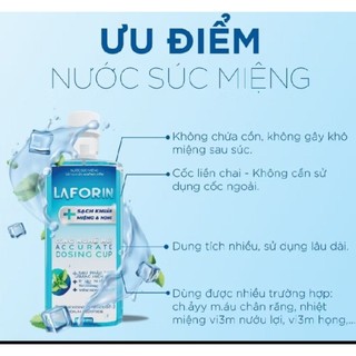 1] Nước súc miệng diệt khuẩn Laforin  500ml - Sát khuẩn họng, sạch mảng bám, không chứa cồn (Cốc đong chính xác)
