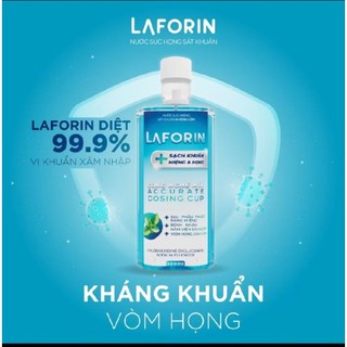 1] Nước súc miệng diệt khuẩn Laforin  500ml - Sát khuẩn họng, sạch mảng bám, không chứa cồn (Cốc đong chính xác)