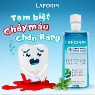 1] Nước súc miệng diệt khuẩn Laforin  500ml - Sát khuẩn họng, sạch mảng bám, không chứa cồn (Cốc đong chính xác)