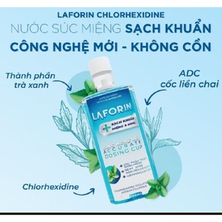 1] Nước súc miệng diệt khuẩn Laforin  500ml - Sát khuẩn họng, sạch mảng bám, không chứa cồn (Cốc đong chính xác)