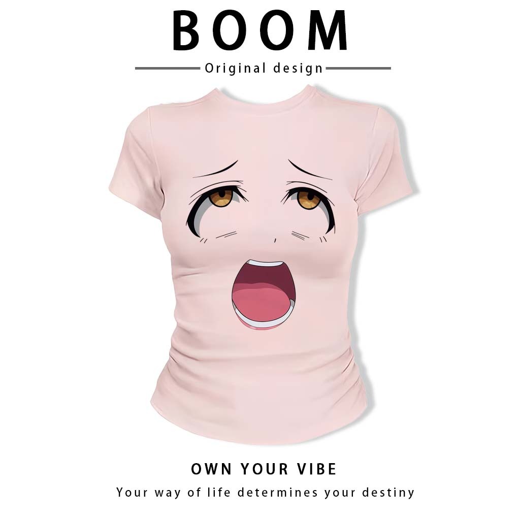 BOOM🔥 Áo Baby Tee Nữ Cotton Ôm Body-Áo Thun Ngắn Tay Y2K In Hình Phong Cách Mới Mùa Hè, Ôm Cổ Tròn Hàng Đầu phong cá #14