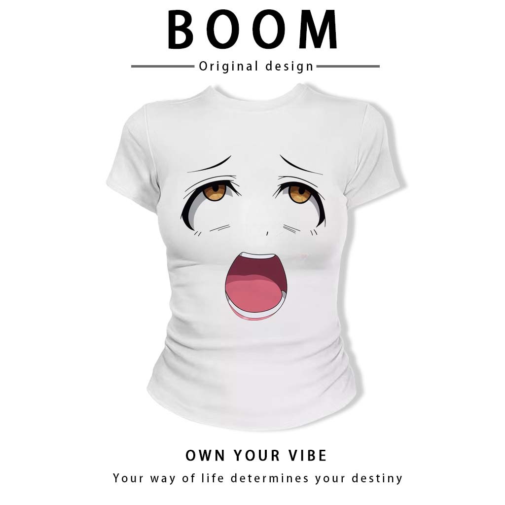 BOOM🔥 Áo Baby Tee Nữ Cotton Ôm Body-Áo Thun Ngắn Tay Y2K In Hình Phong Cách Mới Mùa Hè, Ôm Cổ Tròn Hàng Đầu phong cá #14