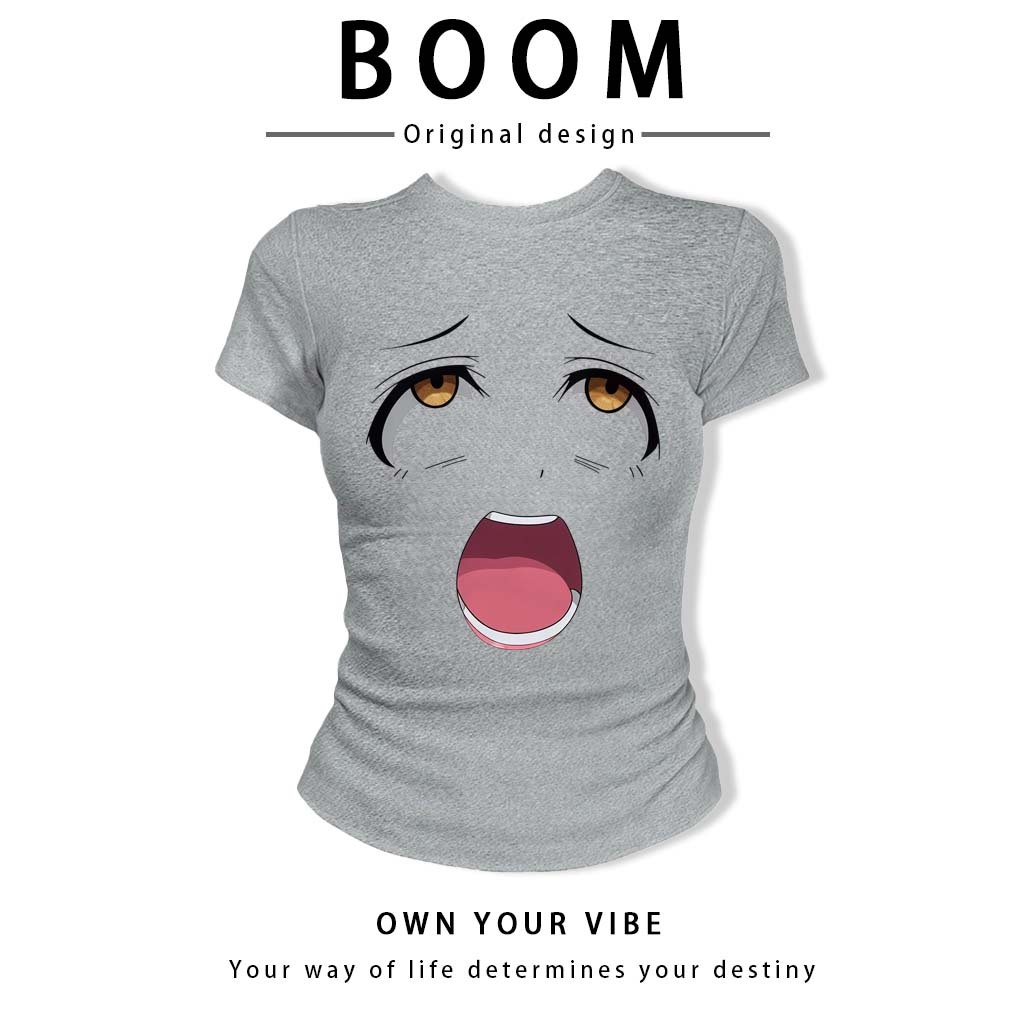 BOOM🔥 Áo Baby Tee Nữ Cotton Ôm Body-Áo Thun Ngắn Tay Y2K In Hình Phong Cách Mới Mùa Hè, Ôm Cổ Tròn Hàng Đầu phong cá #14