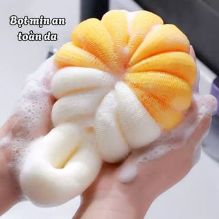 Bông tắm tròn cao cấp 4 màu - siêu tạo bọt kì cọ tẩy da chết, bông tắm dai, mềm, mịn HomieTech