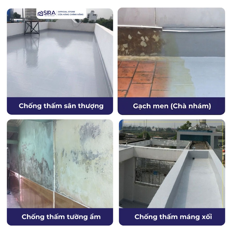 [Thùng 15KG] Sơn Chống Thấm Ngược Trong Nhà SR01: Tường Đứng, Sân Thượng, Sàn Mái, Máng Xối