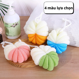 Bông tắm tròn cao cấp 4 màu - siêu tạo bọt kì cọ tẩy da chết, bông tắm dai, mềm, mịn HomieTech