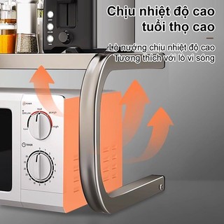 BMZAR Kệ Lò Vi Sóng CAO CẤP thép cacbon Kệ gia vị Lưu trữ đa năng bền bỉ lâu dài