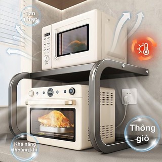 BMZAR Kệ Lò Vi Sóng CAO CẤP thép cacbon Kệ gia vị Lưu trữ đa năng bền bỉ lâu dài