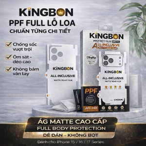 Miếng Dán PPF Nhám AG Mặt Sau Chống Vân Tay dành cho iPhone KiNGBON - MAF01