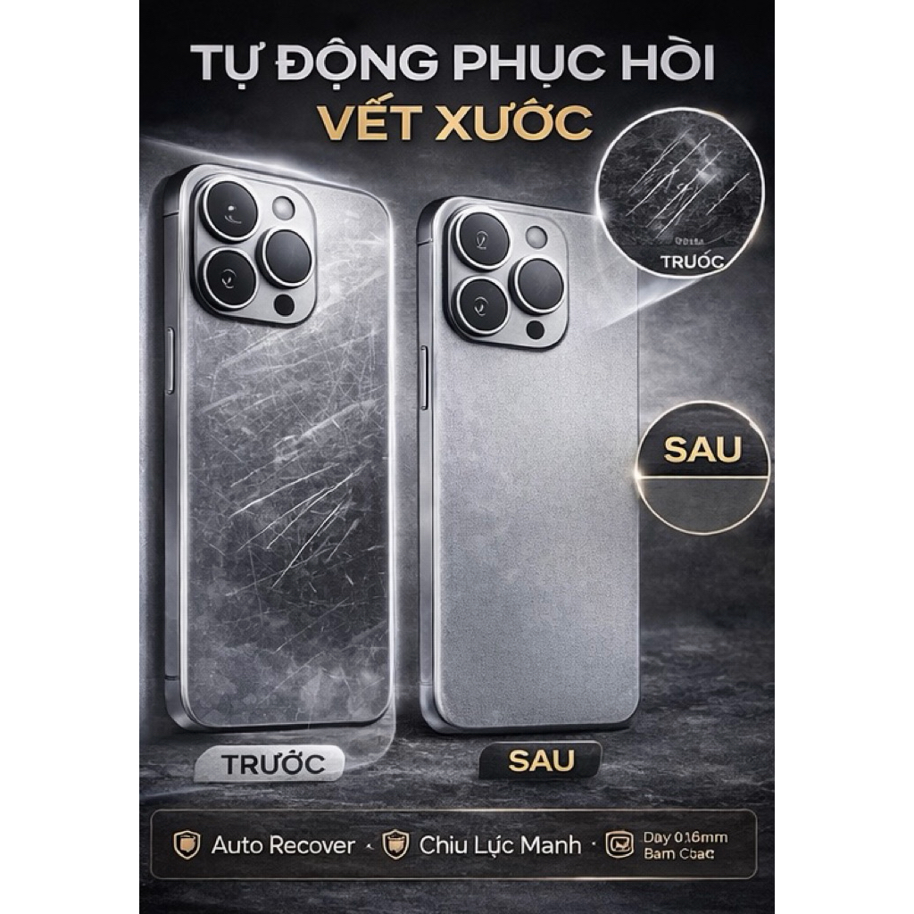 Miếng Dán PPF Nhám AG Mặt Sau Chống Vân Tay dành cho iPhone KiNGBON - MAF01
