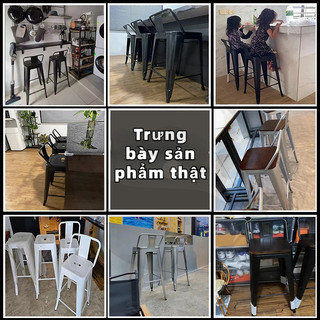 Ghế Quầy Bar Cao Cấp Bằng Sắt Sơn Tĩnh Điện Chống Gỉ Chịu Lực Tốt Cho Góc Ăn Quán Cafe Nhà Hàng