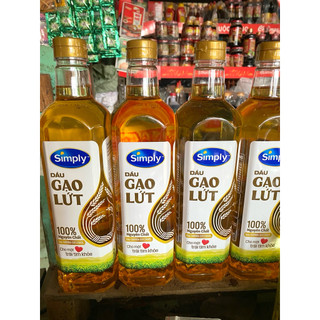 Dầu ăn cao cấp Simply Gạo Lứt - 100% nguyên chất từ gạo lứt - chai 1 lit