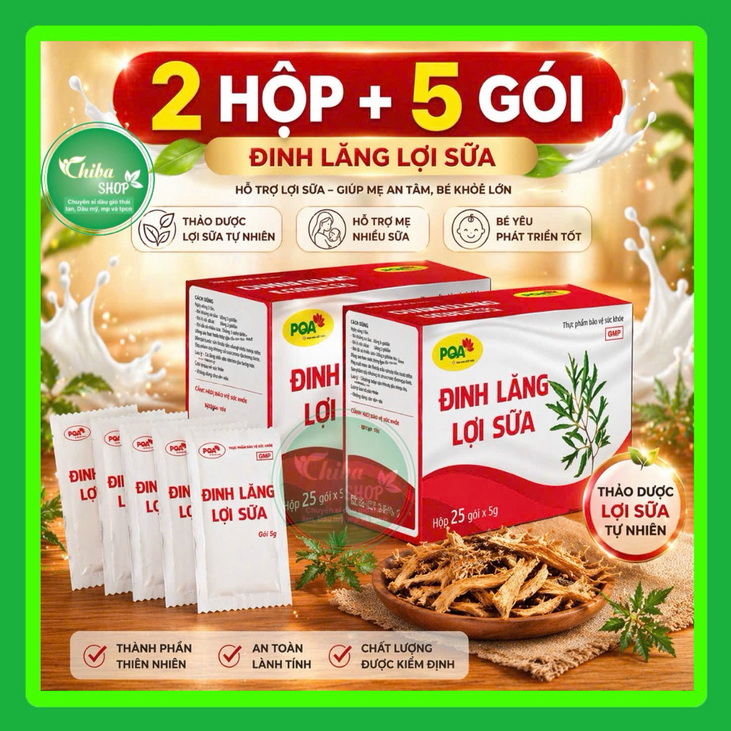 Đinh lăng lợi sữa Pqa [TẶNG 2gói]- Thông tia, lợi sữa,giúp sữa đặc và thơm