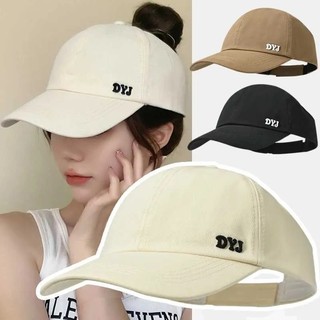 Mũ Lưỡi Trai Đuôi Ngựa Nữ Thêu DYJ | Mũ Chống Nắng Freesize Khóa Dán Điều Chỉnh Phong Cách Hàn Quốc