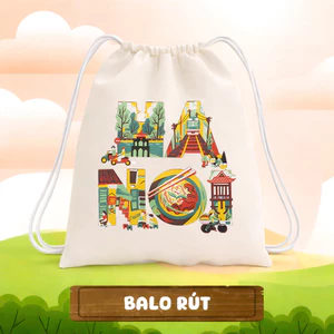 Balo Dây Rút In Hình Hà Nội túi vải dây rút size 35x40cm tiện dụng - balo rút vải canvas thời trang tiện dụng tuipa06b