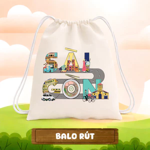 Balo Dây Rút SÀI GÒN ĐẶC TRƯNG túi vải dây rút size 35x40cm tiện dụng-balo rút vải canvas thời trang tiện dụng tuipa06k