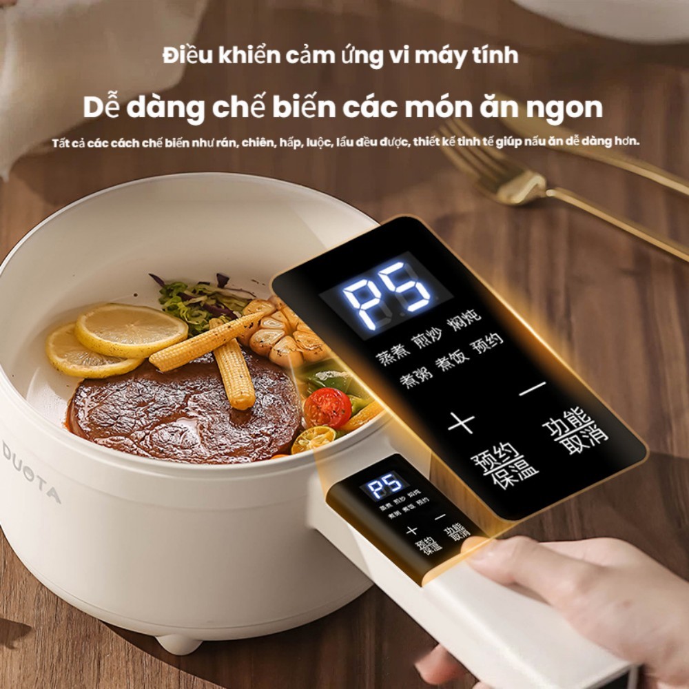 Nồi điện mini đa năng 2.0L 2.5L 600W nấu mì lẩu cơm chống dính tiện lợi cho sinh viên văn phòng Bruboses