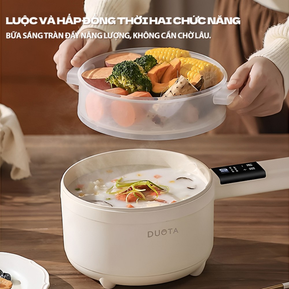 Nồi điện mini đa năng 2.0L 2.5L 600W nấu mì lẩu cơm chống dính tiện lợi cho sinh viên văn phòng Bruboses