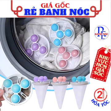 Combo 3 Phao Lọc Cặn Máy Giặt Hình Bi Tròn - Túi Lưới Lọc Cặn , Lọc Rác Máy Giặt Tiện Lợi Thông Minh