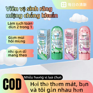 Dạng viên nhỏ gọn du lịchViên kem đánh răng 2 trong 1 – Súc miệng + Đánh răng – Giảm hôi miệng, hết khí hôi