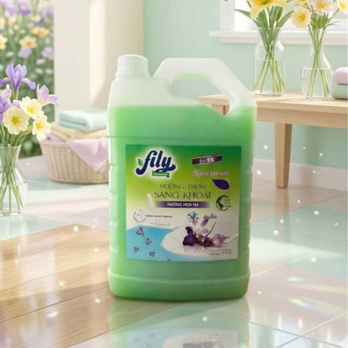 Nước Lau Sàn Hương Thơm Tự Nhiên Ngăn Côn Trùng Fily Can Lau Sàn Sạch Bóng 3.8kg