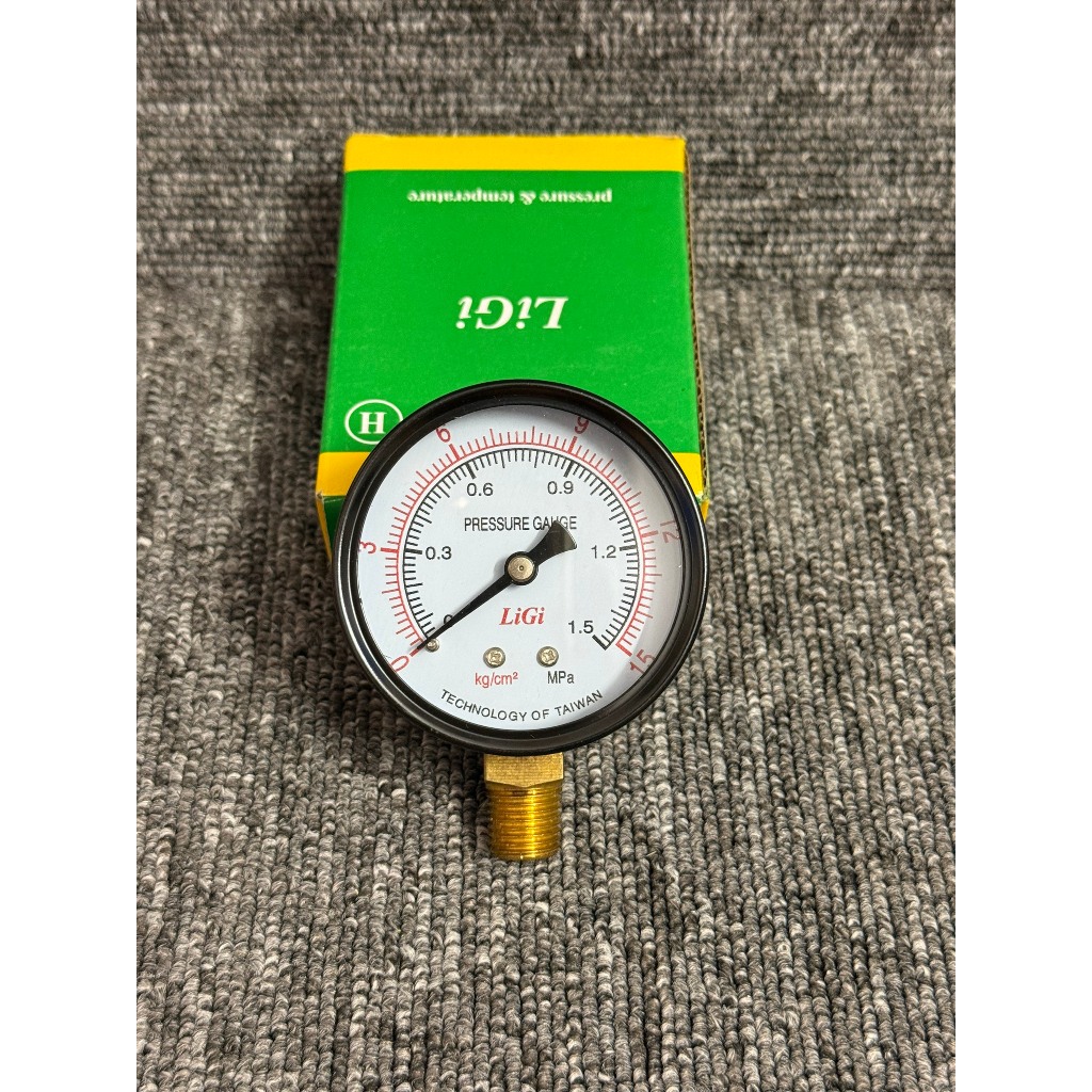 Đồng hồ áp suất hơi LiGi kích thước mặt 63mm ren đồng 1/4NPT / 13mm
