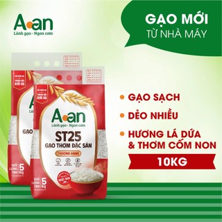 Combo 2 túi Gạo ST25 thượng hạng Aan túi 5kg - Bao bì mới - Chính hãng Gạo sạch Aan