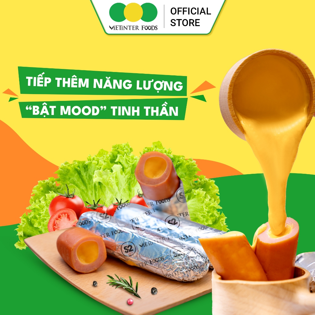 Xúc Xích Nướng Giấy Bạc S2 Vietinter Foods Lõi Nhân Xốt Phô Mai Mỹ