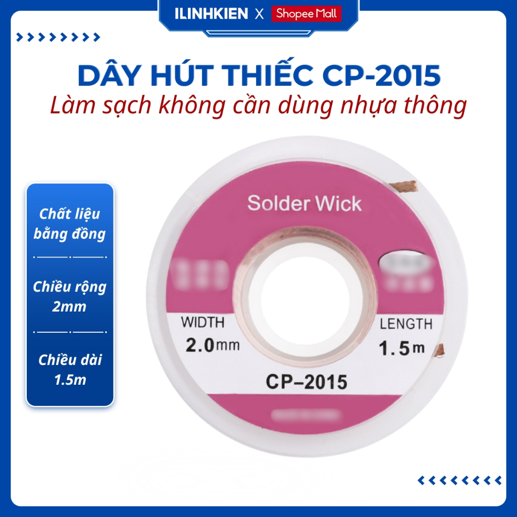 Dây hút thiếc CP-2015 2mmx1.5m Handskit Đài Loan chính hãng ILinhkien