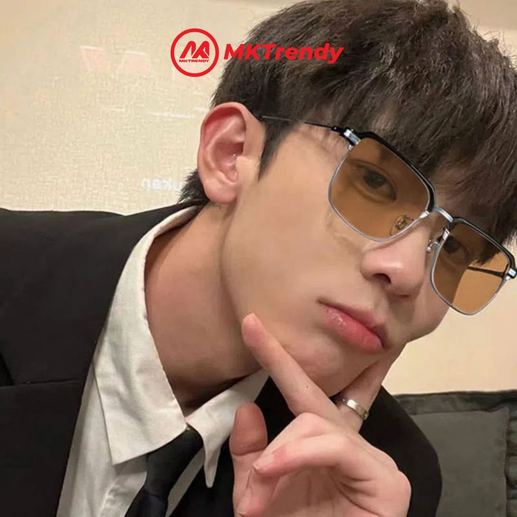 Kính đổi màu dưới nắng MKTRENDY cao cấp thời trang nam nữ gọng kim loại chống tia UV chống ánh sáng xanh X10