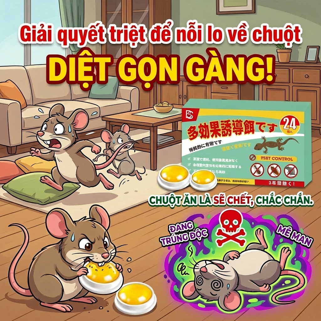 thuốc diệt chuột  Bả diệt chuột cả nhà không còn chuột!1 hộp 24 viên