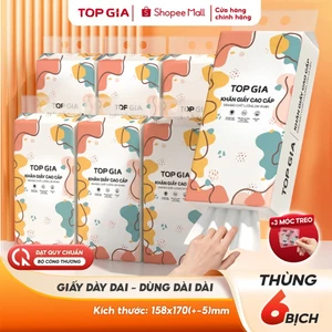 Giấy vệ sinh treo tường Top Gia 1280 tờ 4 lớp đa năng cao cấp, mềm mại