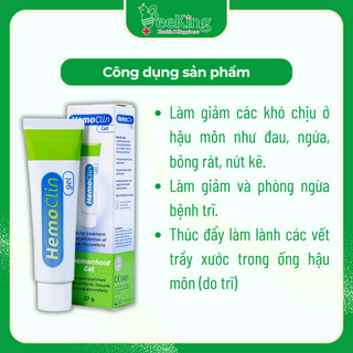 Kem bôi trĩ HEMOCLIN giúp giảm các khó chịu vùng hậu môn - Tube 37g