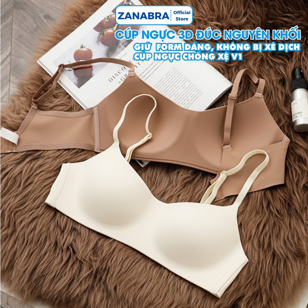 [Full size 32-38] Áo Lót Nữ Áo Su Đúc Cup Ngang, Đệm Mỏng, Không Gọng, Không Viền, Chống Chảy Xệ ZANABRA A141