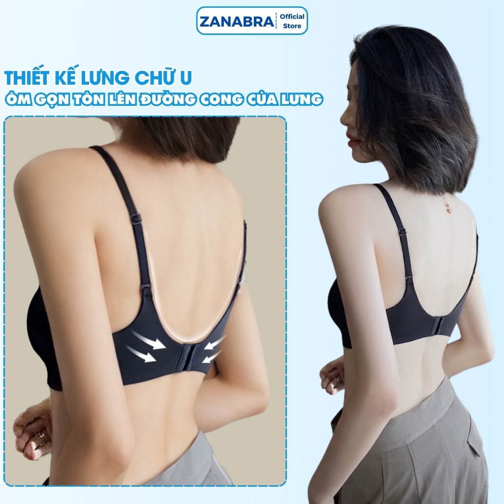 [Full size 32-38] Áo Lót Nữ Áo Su Đúc Cup Ngang, Đệm Mỏng, Không Gọng, Không Viền, Chống Chảy Xệ ZANABRA A141
