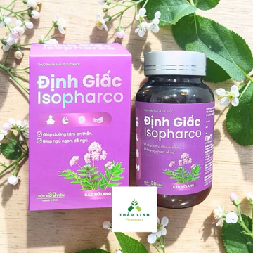 Định Giấc Isopharco, giúp dưỡng tâm an thần, ngủ ngon, lọ 30 viên, Hataphar date 2029
