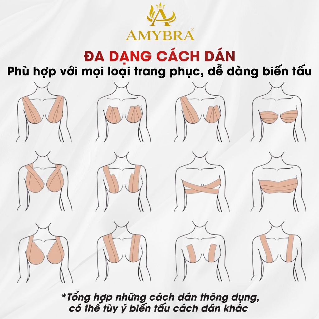 Băng Keo Dán Ngực Đa Năng Gom Quả Tạo Khe, Miếng Dán Ngực Tiện Lợi Cho Mọi Trang Phục AMYBRA B05