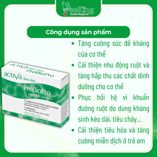 Viên uống men vi sinh đường ruột 12 tỉ lợi khuẩn ACTIVA PREBIOPRO - Hộp 30 viên
