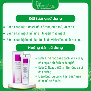 Kem bôi QUASIX hỗ trợ hội chứng trứng cá đỏ, mụn mủ, viêm da - Tube 30g