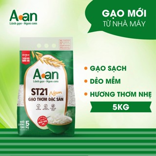 Gạo ST21 ngon Aan Túi 05kg - Bao bì mới - Chính hãng Gạo sạch Aan