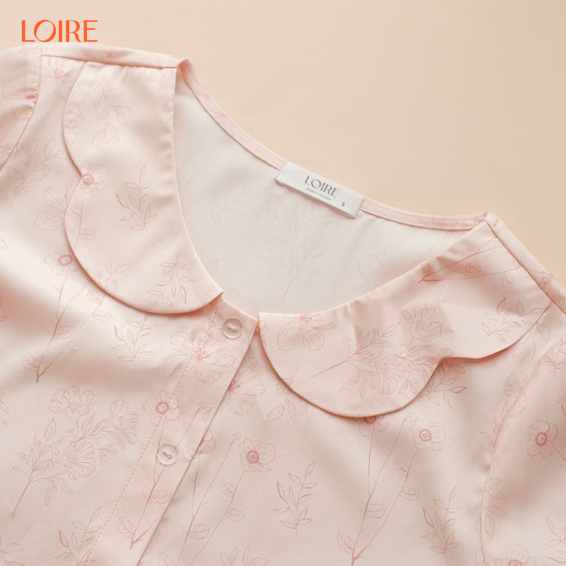 [Made To Ease]Bộ Mặc Nhà Loirechic FDMN260371 Họa Tiết Hoa Nhỏ Chất Lụa Pháp