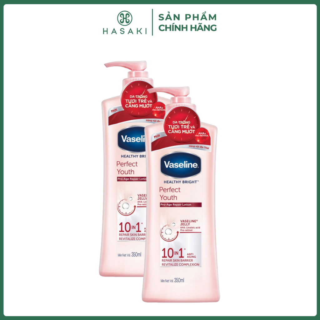Combo Sữa Dưỡng Thể Vaseline Nâng Tông Sáng Da Tức Thì 200ml + Sáp Dưỡng Ẩm 50ml