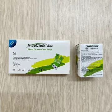 50 que thử đường huyết + 50 kim lấy mẫu chính hãng thương hiệu VivaChek que đo đường huyết