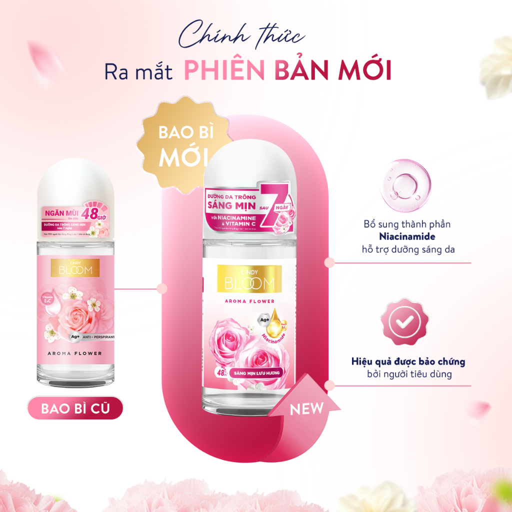 Lăn Khử Mùi Cindy Bloom Sáng Da Hương Nước Hoa 50ml