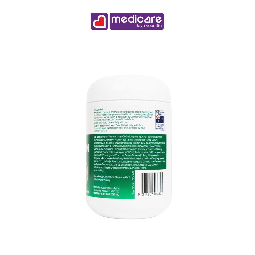 Viên uống NATURE'S WAY Complete Multivitamin hộp 100 viên và 200 viên